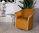 Poltrona Girevole Siena Senape 83,5x66x80 cm in Ferro e Compensato e Spugna e Poliestere Senape      