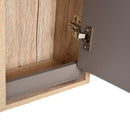 Specchiera da Bagno 1 Anta in MDF 57x14,2x49,2 cm  Grigio e Rovere