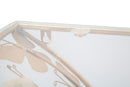 Comodino da Muro Butterflies 44,5x24,5x34,5 cm in Ferro e Vetro Oro      