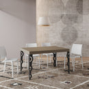 Tavolo Allungabile 120-204x80x77 cm Karamay Tortora Telaio Antracite 