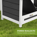 Nido per Galline 95x37x34 cm a 3 Aree con Base Rialzata e Tetto in Legno e Bitume Grigio      