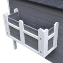 Cuccia da Esterno Rialzata con Balconcino e Tetto Impermeabile in Legno Grigio 83x66.5x74.7 cm 