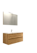 Mobile da Bagno Sospeso con Lavabo 60 cm e Specchio Bali Light Rovere Miele      