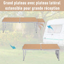 Tavolo da Campeggio Picnic Pieghevole Regolabile in Alluminio 120x60x40/70 cm 