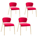 Set 4 Sedie in Metallo e Poliestere  Rosse