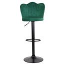 Set 2 Sgabelli 38x38x60/80 cm in Velluto Base Nera Ottanio