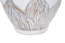 Lampada da Tavolo Ovale Atene 38x67x38 cm in Poliresina Bianco/Marrone