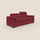 Divano Letto 3 Posti 240x100x95 cm in Tessuto Rosso
