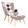 Poltrona Relax con Pouf Poggiapiedi in Tessuto Elegant