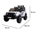 Macchina Elettrica per Bambini Fuoristrada Adventure 12V con Telecomando Bianco