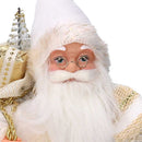Babbo natale in tessuto bianco e oro cm xh30