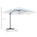 Ombrellone da Giardino 2,5x2,5m in Alluminio e Poliestere Crema