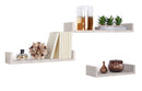 Set 3 Mensole da Parete 60-50-40x15,5x8 cm in Fibra di Legno Calamita Rovere Grigio