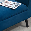 Panca Pouf Contenitore Imbottita 118x42x66 cm in Tessuto Blu