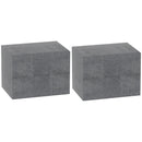 Set di 2 Comodini Sospesi Design Moderno 40x29x30 cm con 2 Cassetti Grigio Cemento 