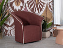 Poltrona Girevole Siena Bordeaux 83,5x66x80 cm in Ferro e Compensato e Spugna e Poliestere Bordeaux      