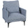 Poltrona Salotto Imbottita 73x80x80 cm con Braccioli Cuscino Lombare e Seduta Ampia in Tessuto Effetto Lino Blu