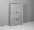 Scarpiera Salvaspazio 3 Ante 9 Paia 65x15x99,6 cm in Truciolare Nobilitato Cemento