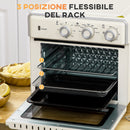 Mini Forno Elettrico 20L Ventilato 1400W con Aria Calda e Accessori Crema      
