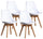 Set 4 Sedie 83x49x43 cm in Similpelle da Interno Bianco