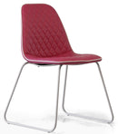 Sedia Imbottita 45,5x55x83 cm in Similpelle Trapuntato Brenda Rossa