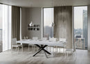 Tavolo Allungabile 180-440x90x77 cm Volantis Premium Bianco Frassino Telaio Antracite 