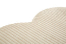 Puff Heart Dublino 49x45x42 cm in MDF e Spugna e Poliestere Bianco      