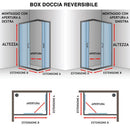 Box Doccia Angolare 2 Ante Scorrevoli in Cristallo Opaco 6mm H185 Fosterberg Dragor Varie Misure