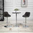 Set 2 Sgabelli da Bar 51,5x48x83-104 cm in Similpelle Marrone