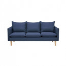 Divano 3 Posti Florin 188x84x51 h cm in Tessuto Blu
