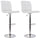 Set 2 Sgabelli 44x38x63/82 cm in Ecopelle con Base Cromata Bianco