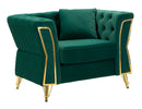 Poltrona Emy Verde con Cuscino 104x83x76 cm in Legno e Poliestere      