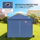 Gazebo Pieghevole 3x3 m con Pareti e Altezza Regolabile Protezione UV 50+ Blu Scuro      