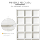 Libreria in Legno 24 Scomparti Bianco 130.5x89x20 cm 