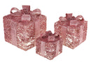 Pacchi Dono 3 Pezzi con 65 Led H25 cm in Rattan Rose