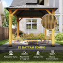 Set da Giardino 4 Pezzi con Divano 2 Poltrone e Tavolino Basso in Rattan Bianco Crema    