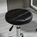 Set 2 Sgabelli Girevoli con Ruote Ø35.5x46-38 cm in Similpelle Nero