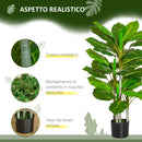 Pianta Artificiale H95 cm 33 Foglie con Vaso Verde