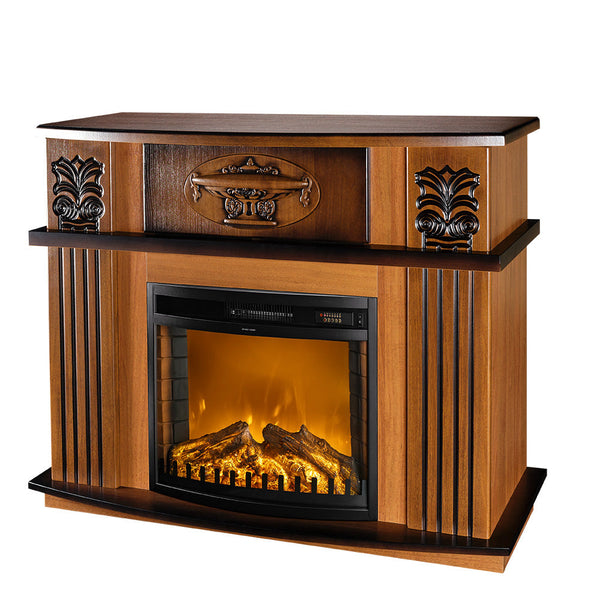 Camino Elettrico da Pavimento 96,3x120x31,8 cm Effetto Fiamma 1500W Roma mini & Zakinthos Noce acquista