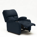 Poltrona Relax Reclinabile Manuale 100x76x94 cmin Microfibra Blu