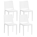 Set 4 Sedie Impilabili 81x46x56 cm in Polipropilene e Fibra di Vetro Porto Bianco