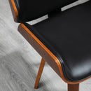 Set di 2 Sedie da Pranzo Stile Vintage Imbottite in Legno e Finta Pelle PU Nero e Marrone      