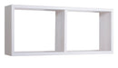 Mensola Rettangolare 2 Scomparti da Parete 70x30x23,7 cm in Fibra di Legno Morgana Maxi Rovere Sbiancato