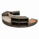 Vasca Idromassaggio Piscina Spa Oasi Completa Set 5 Mobili 296x20x73 cm in PVC e Rattan Grigio e Marrone