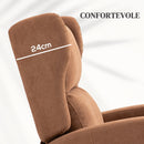 Poltrona Alzapersona Schienale Reclinabile a 160° 76x96x109 cm in Velluto Marrone Scuro  