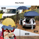 Tendalina ad Arco Portatile con Paletti Regolabili 290x278x230-260 cm in Poliestere e Acciaio Blu