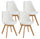 Set 4 Sedie 52x48,5x82 cm in Similpelle e Legno di Faggio Tommy Bianche