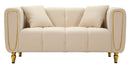 Divano Alma Crema con Cuscini 81x155x71 cm in Legno e Poliestere      