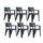 Set 6 Sedie da Giardino Keter Julie 61,5x58,5x79 cm Effetto Legno Grafite