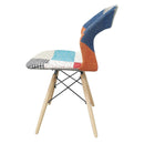 Sedia in Patchwork Gambe in Legno Faggio e Metallo Parigi